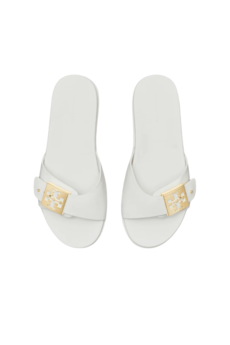 Tory Burch Buckle Slide White/Gold/White 157872100