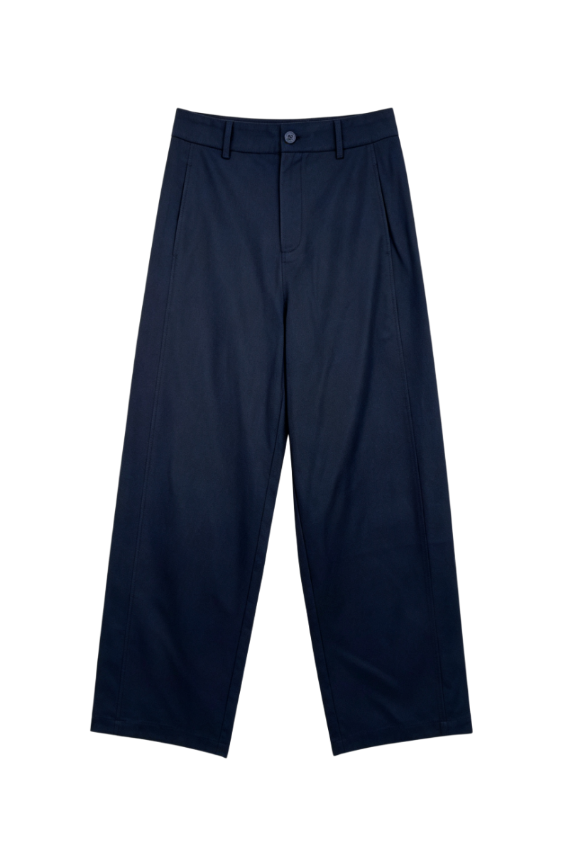 Max Simple Linen Trousers Navy MSSG266063N