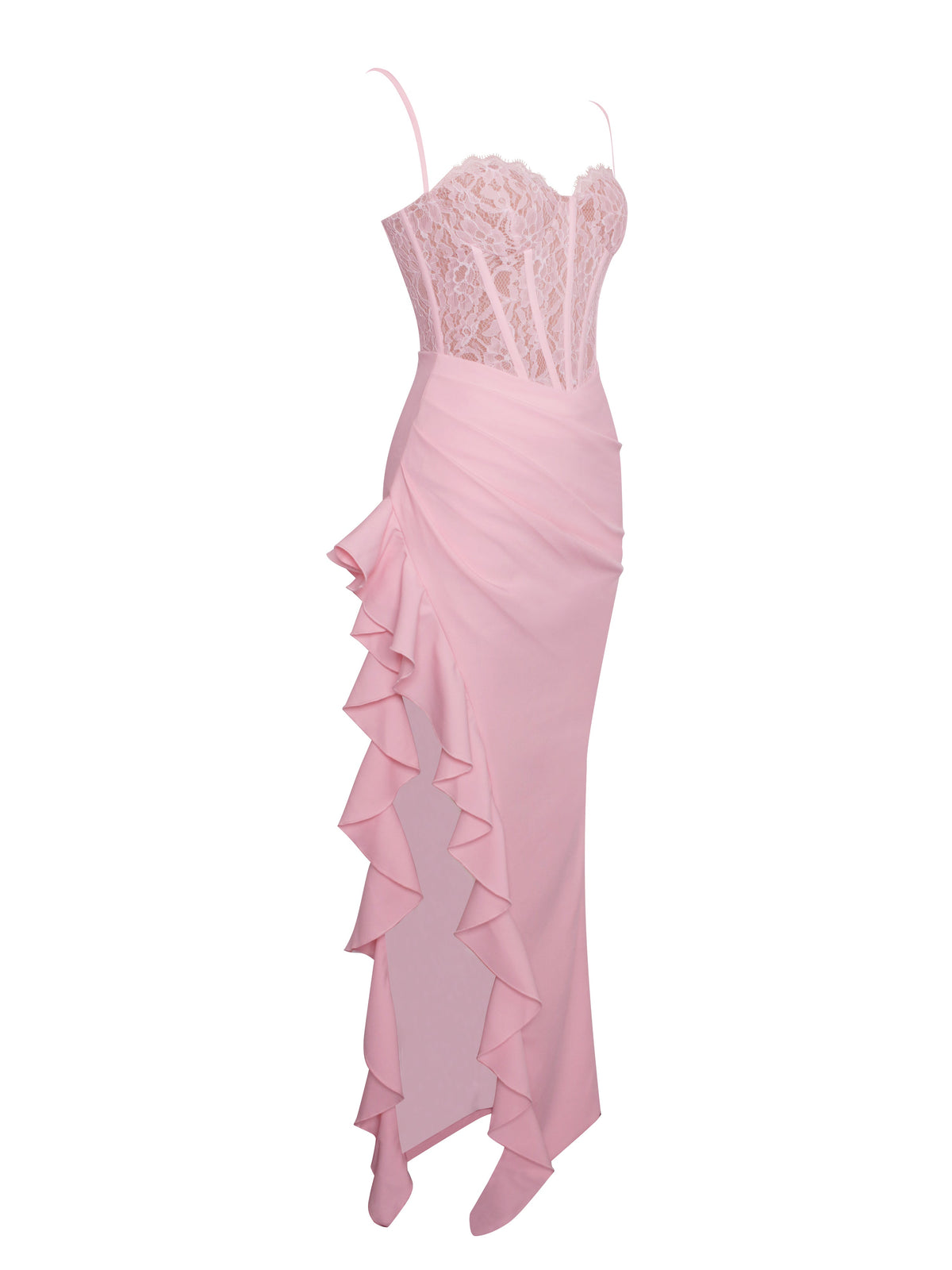 Junia Pink Lace Corset Maxi Dress (Archive Sale)