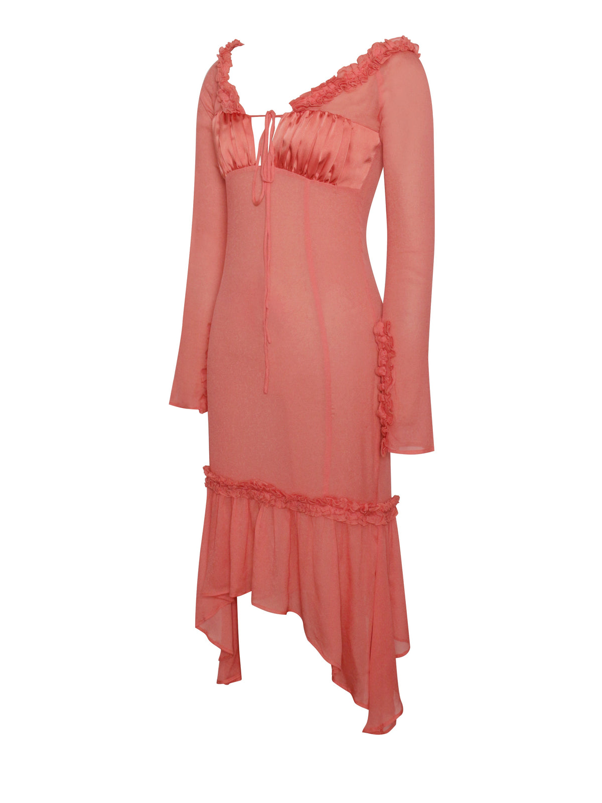 Fiorella Rosy Mauve Satin Rayon Midi Dress (Archive Sale)