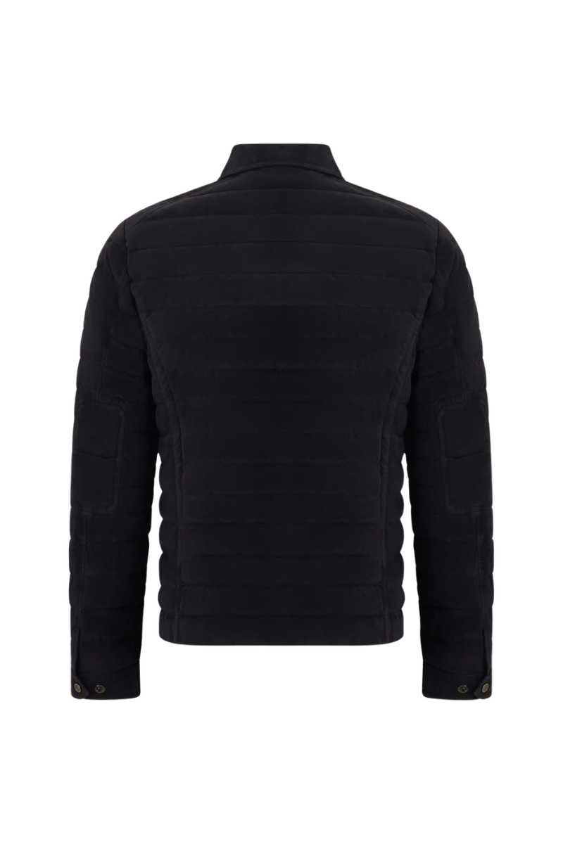 MooRER CRESPIUR Collared Quilted Jacket Blu