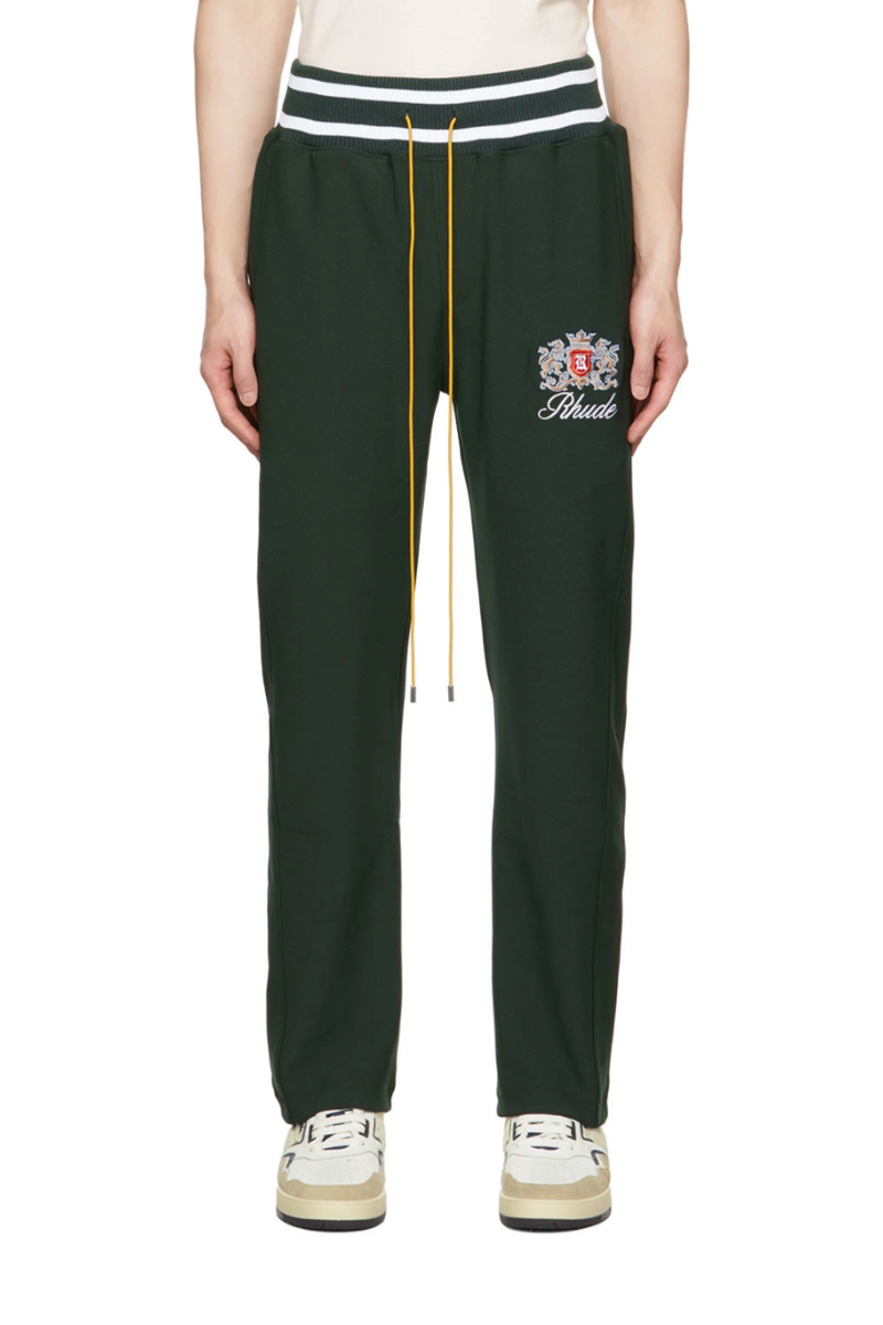 RHUDE Green Embroidered Lounge Pants