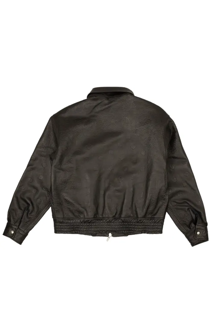 RHUDE Leather Embossed Suit Jacket - Black
