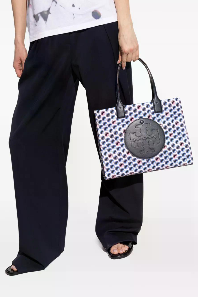 Tory Burch Ella Printed Small Tote Blue Candy Dots 170614-400