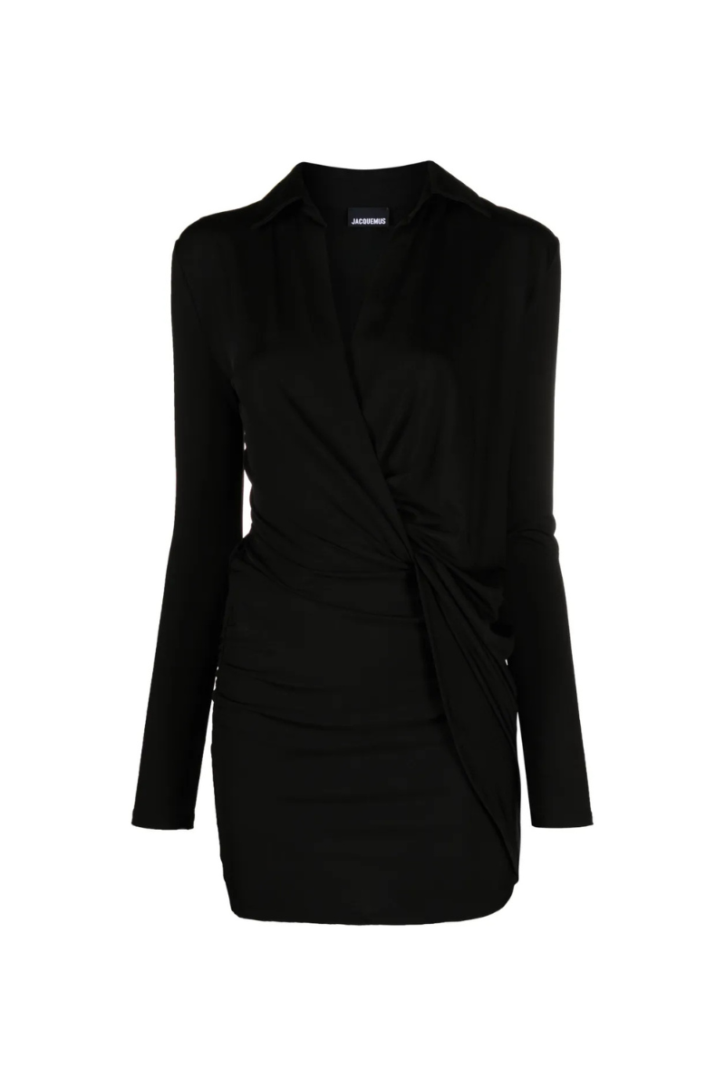 Jacquemus La Robe Bahia Jersey Minidress in Black