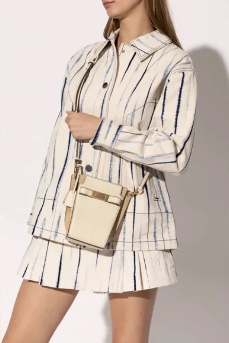 Tory Burch Lee Radziwill Mix Leather Bucket Bag – New Moon