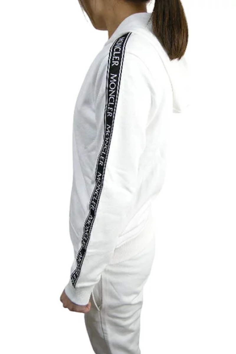 Moncler Kids' White Top And Bottom Set COMPLETO MAGLIA C/CAPP + PANTALONE