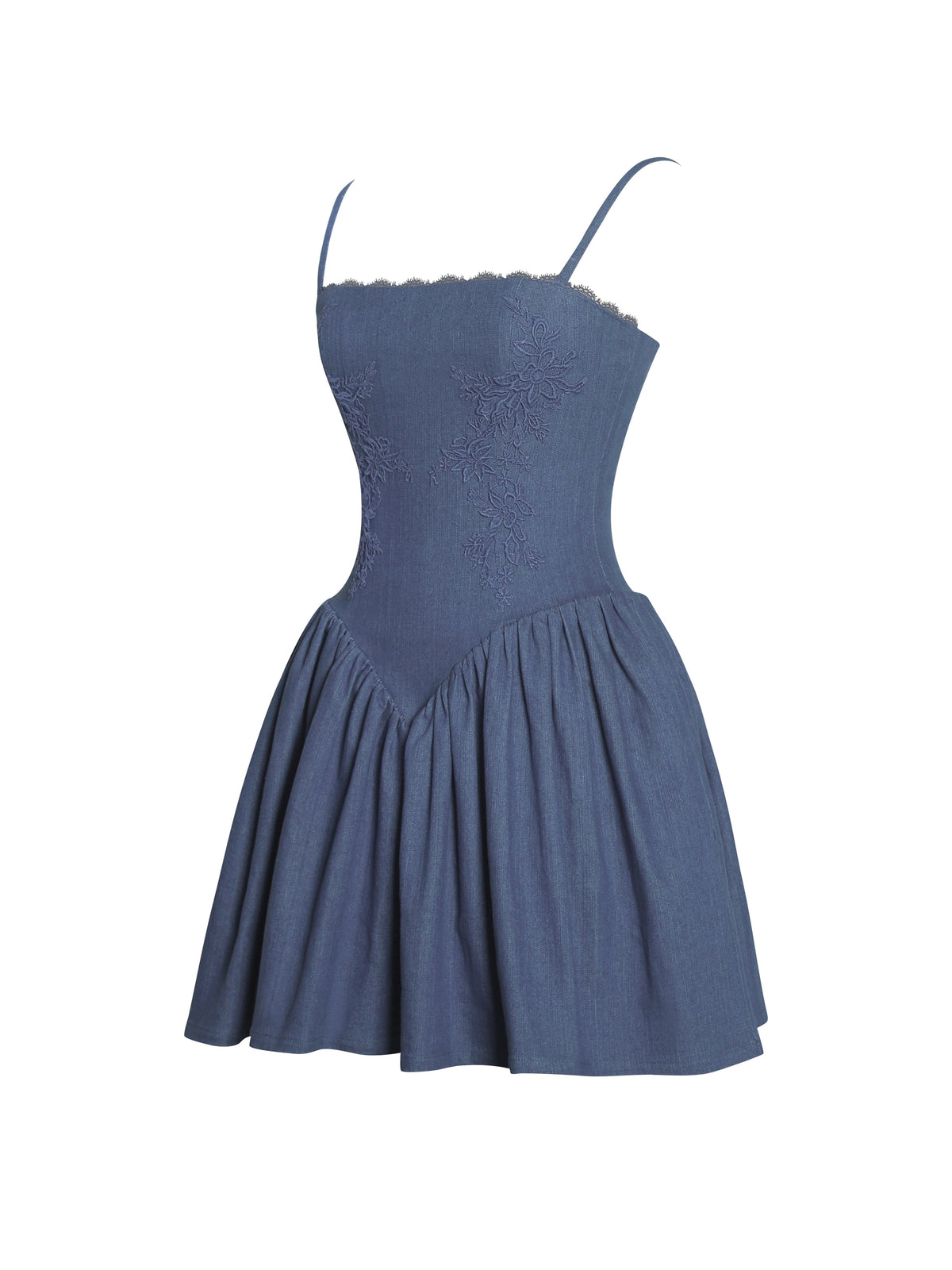 Zafira Cotton Denim Drop Waist Corset Mini Dress (Archive Sale)