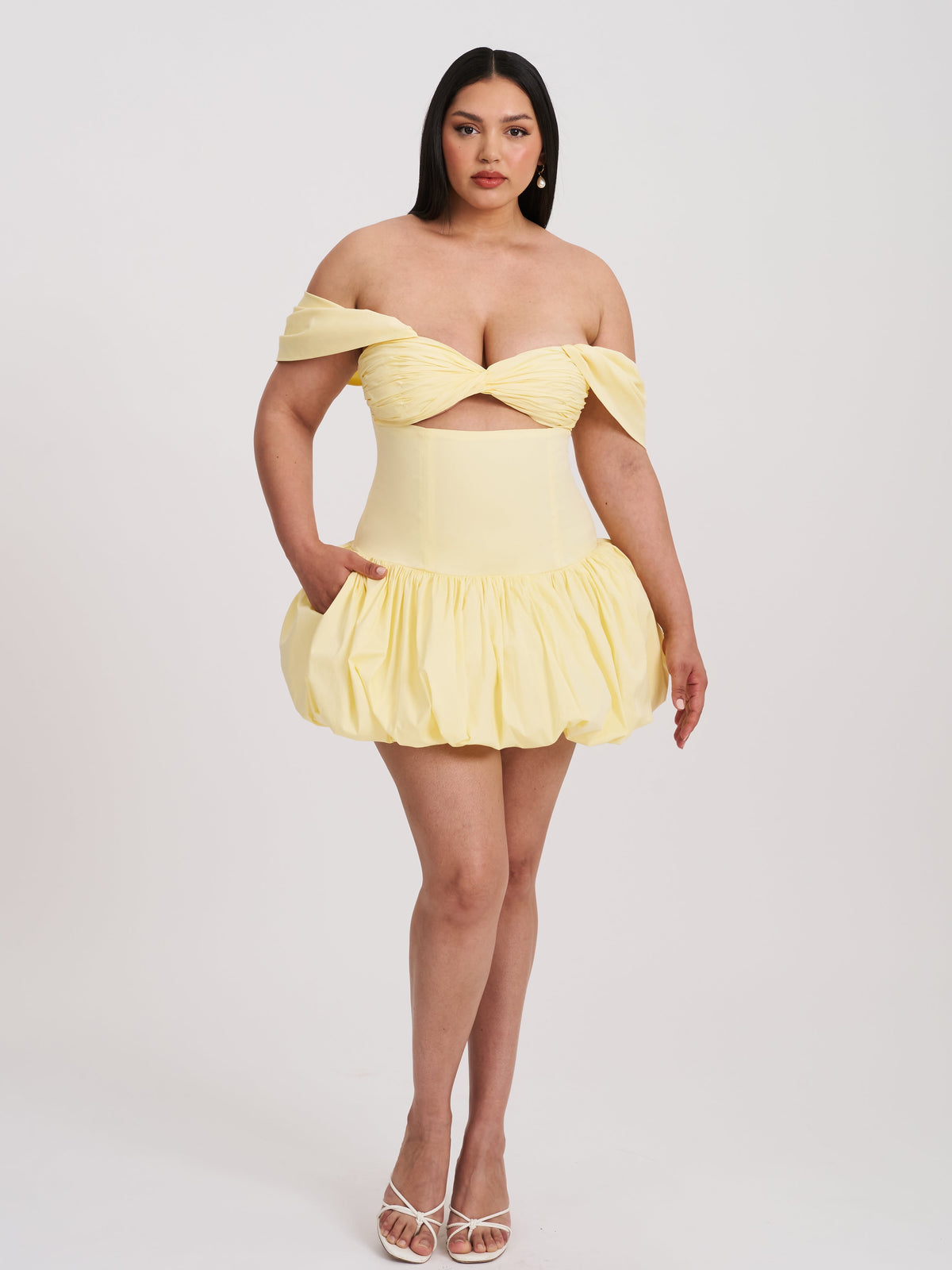 Umika Butter Yellow Bubble Hem Mini Dress (Archive Sale)