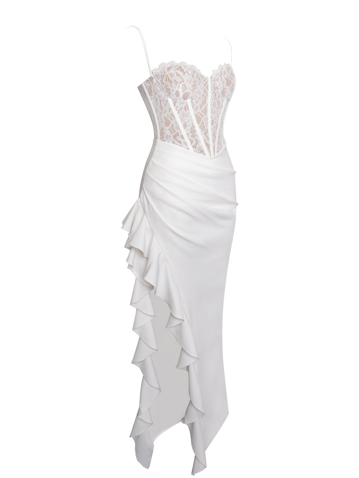Junia White Lace Corset Maxi Dress (Archive Sale)