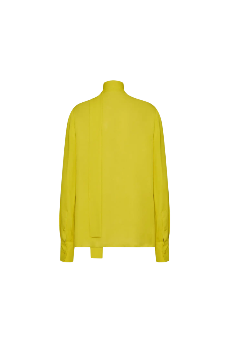 Valentino Tie Detail Long Sleeve Shirt Texture Yellow 4B3AB3Y31MH_YSZ