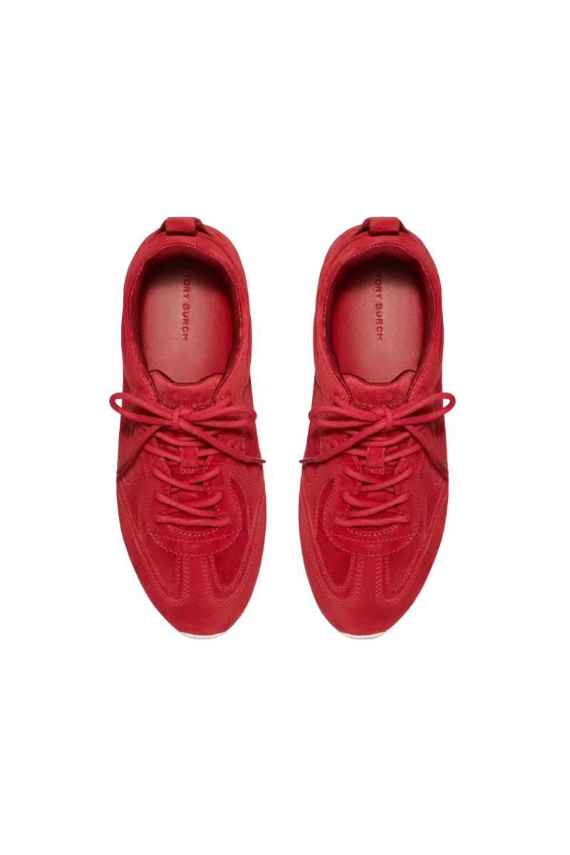 Tory Burch Field Sneaker Mesh And Suede Red 187903-675