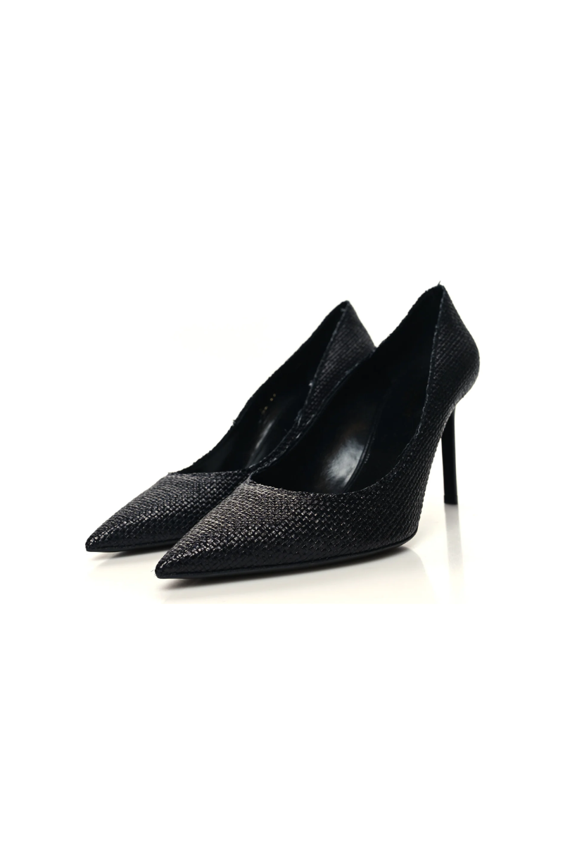 Saint Laurent Raffia Anja 105 Pumps -Black