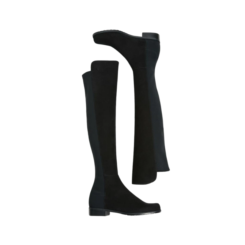 Womens | Stuart Weitzman 5050 Stretch Suede Over-The-Knee Boots (Black)
