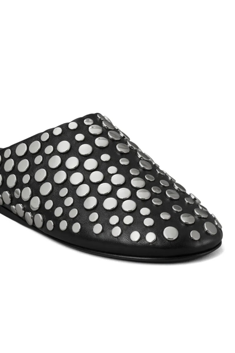 Tory Burch Studded Leather Mules in Black