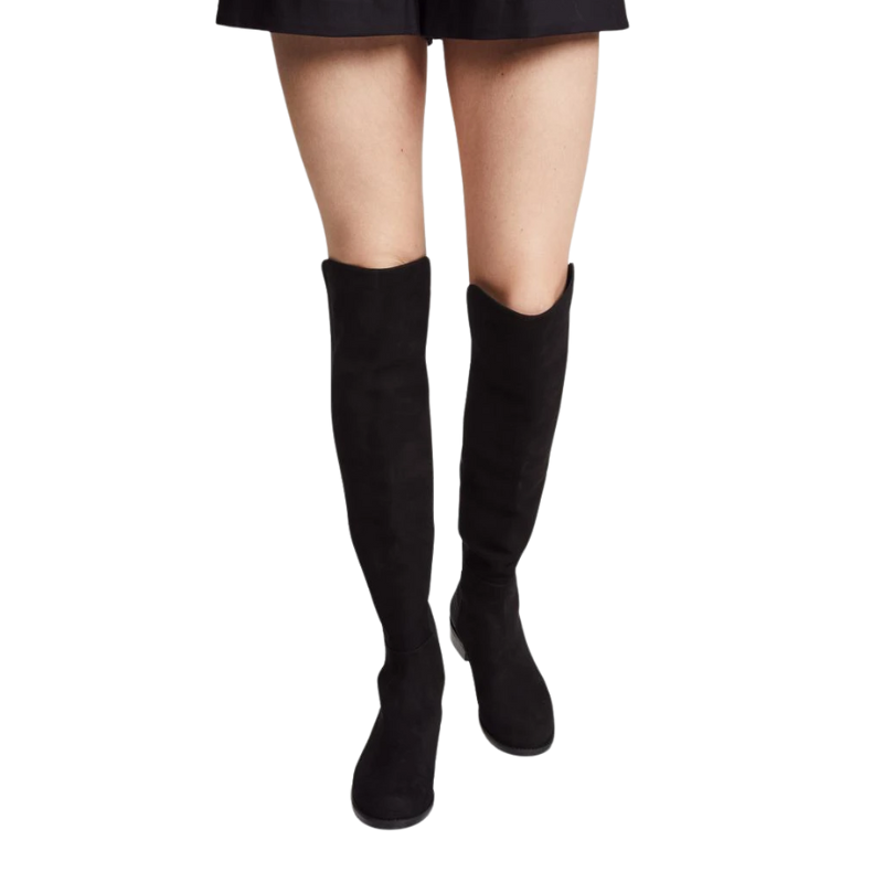 Womens | Stuart Weitzman 5050 Stretch Suede Over-The-Knee Boots (Black)