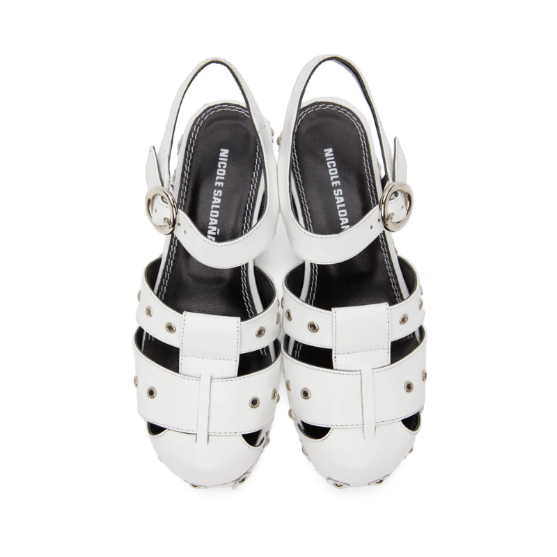 Womens | Nicole Saldaña Cici Flower Heel Sandal White