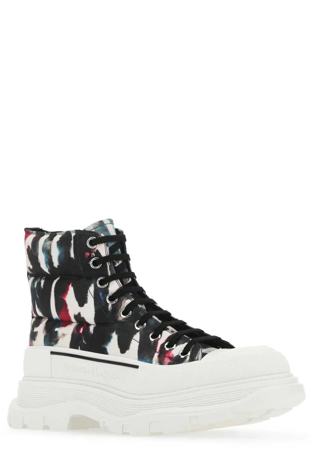 Alexander McQueen Graffiti Print High-Top Sneakers