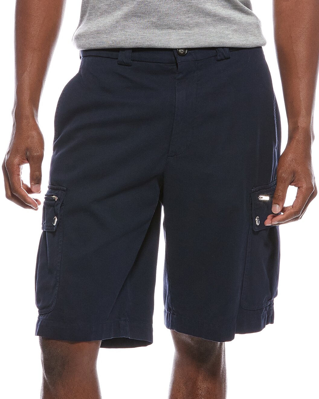 BRUNELLO CUCINELLI MEN'S 100% COTTON CARGO STYLE 5 POCKET CASUAL DENIM SHORTS