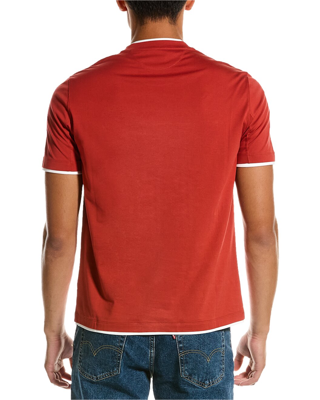 BRUNELLO CUCINELLI MEN'S 100% COTTON CREW NECK LOGO TSHIRT