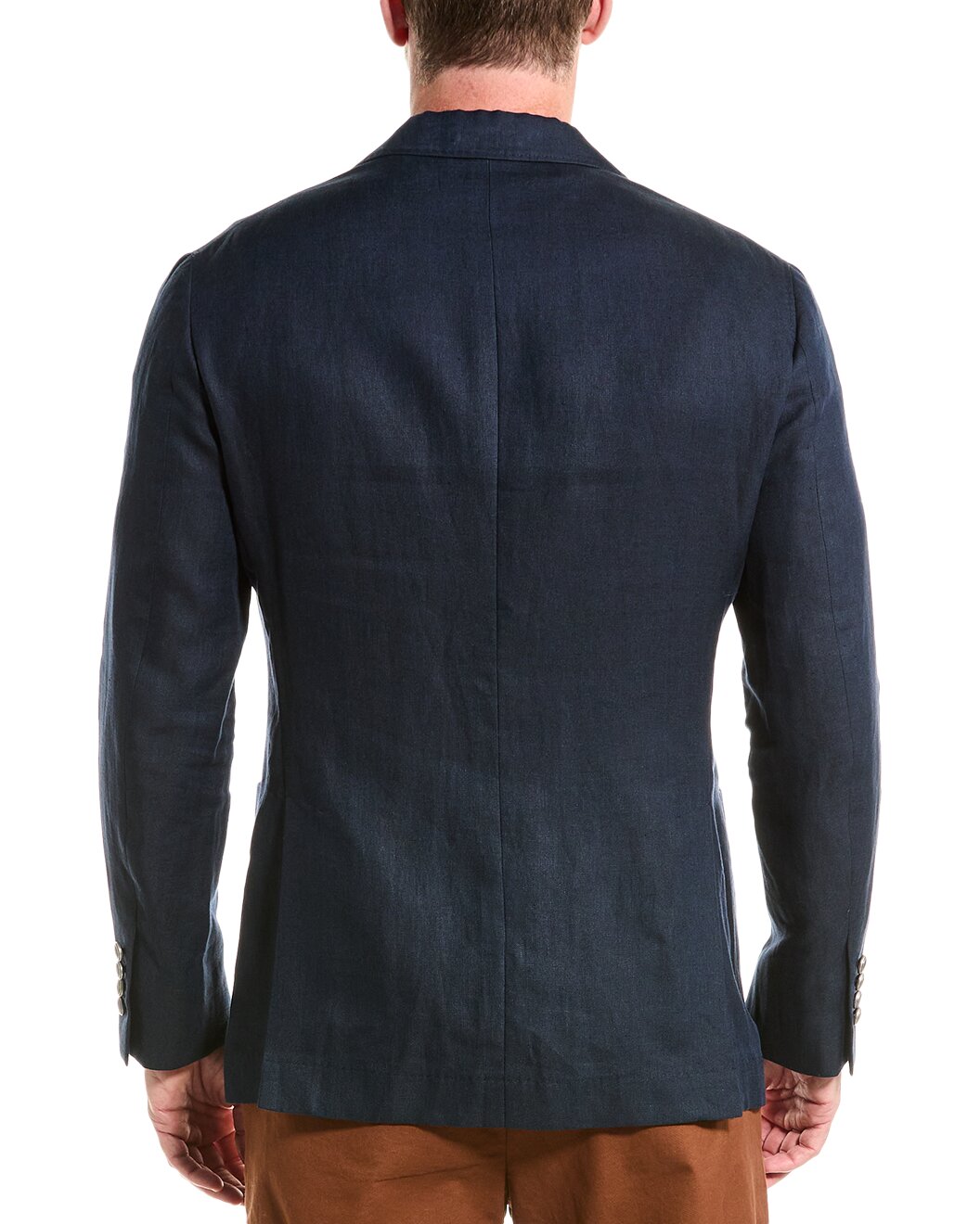 BRUNELLO CUCINELLI MEN'S NAVY DOUBLE-BREASTED BLAZER
