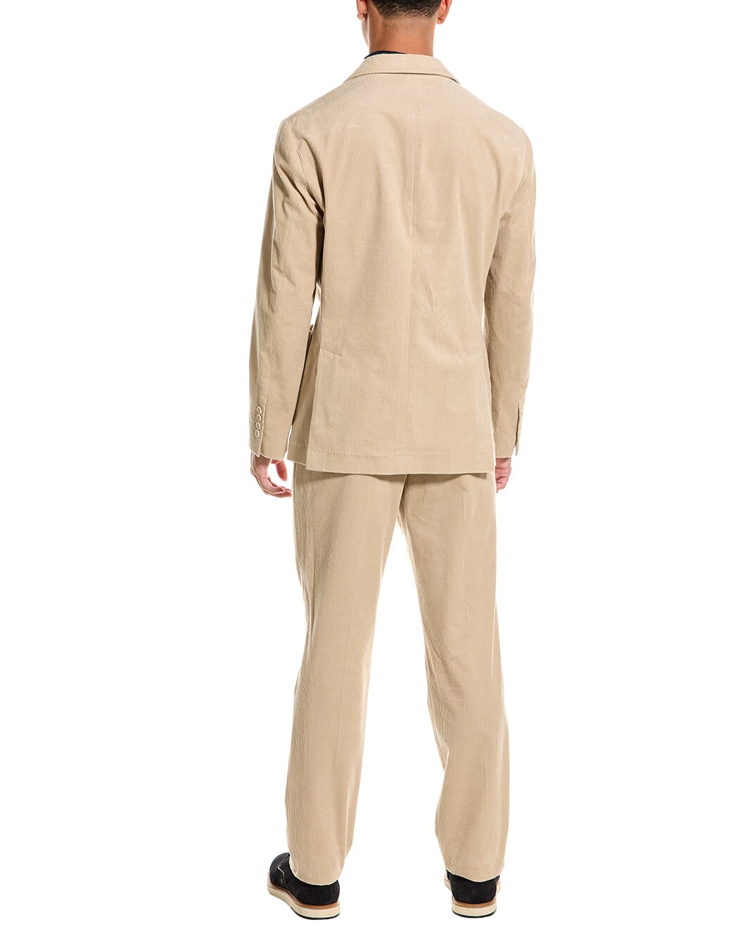 BRUNELLO CUCINELLI MEN'S CHAMPAGNE THREE-BUTTON COTTON SUIT