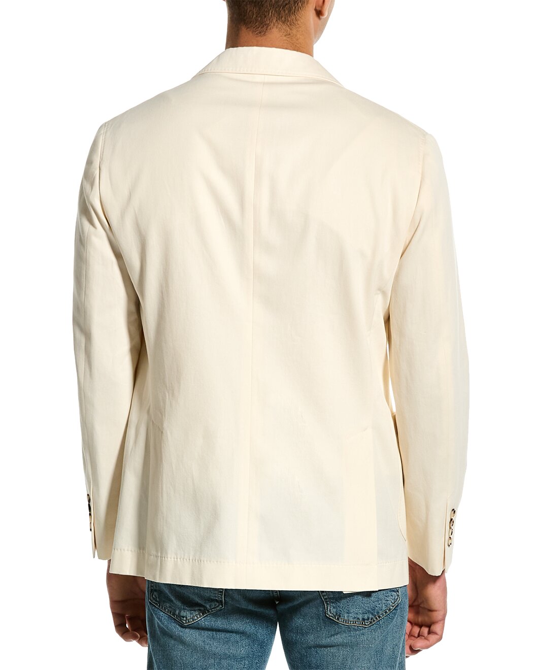 BRUNELLO CUCINELLI MEN'S ECRU DECONSTRUCTED COTTON BLAZER