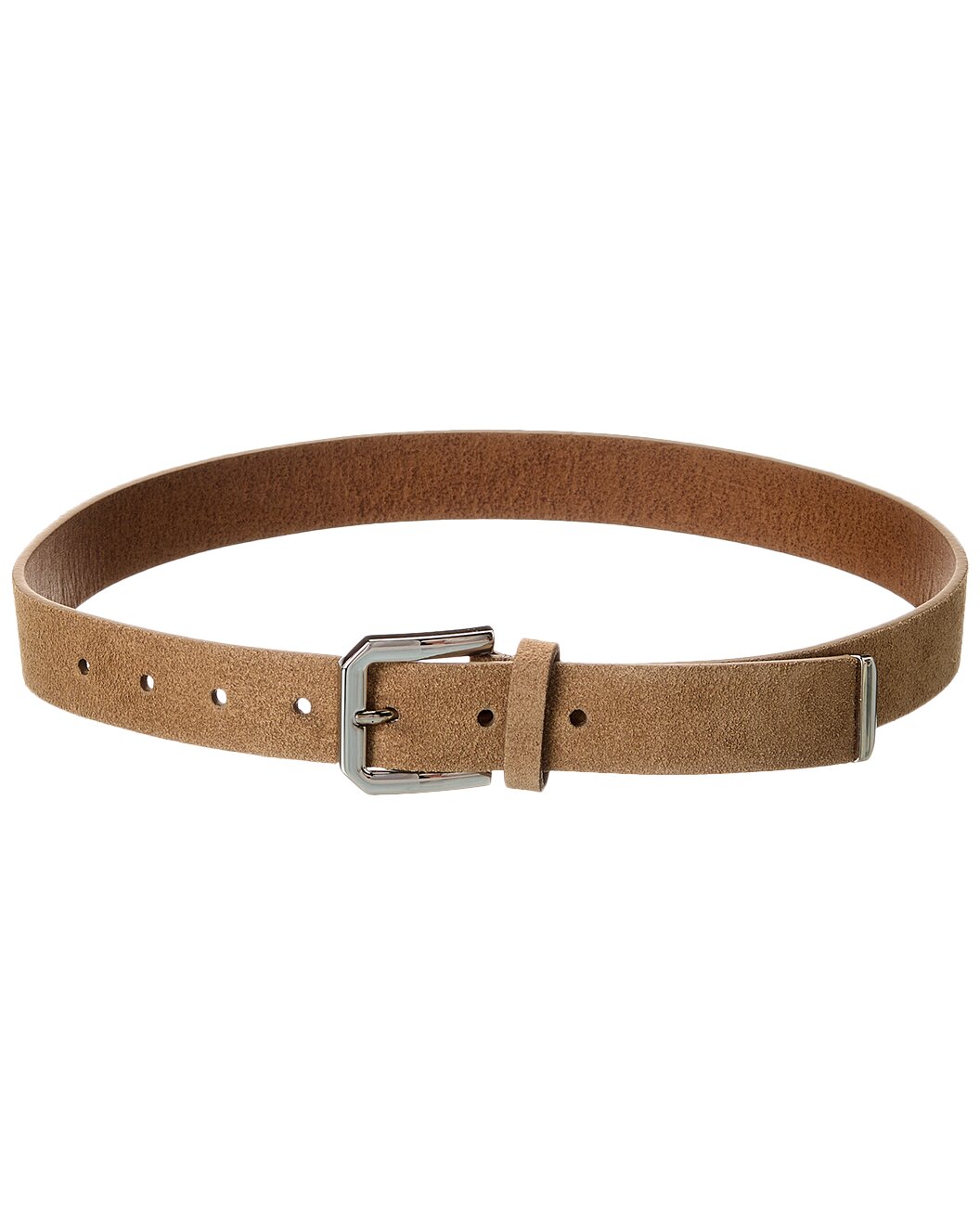 BRUNELLO CUCINELLI MEN'S TOBACCO SUEDE LEATHER BELT