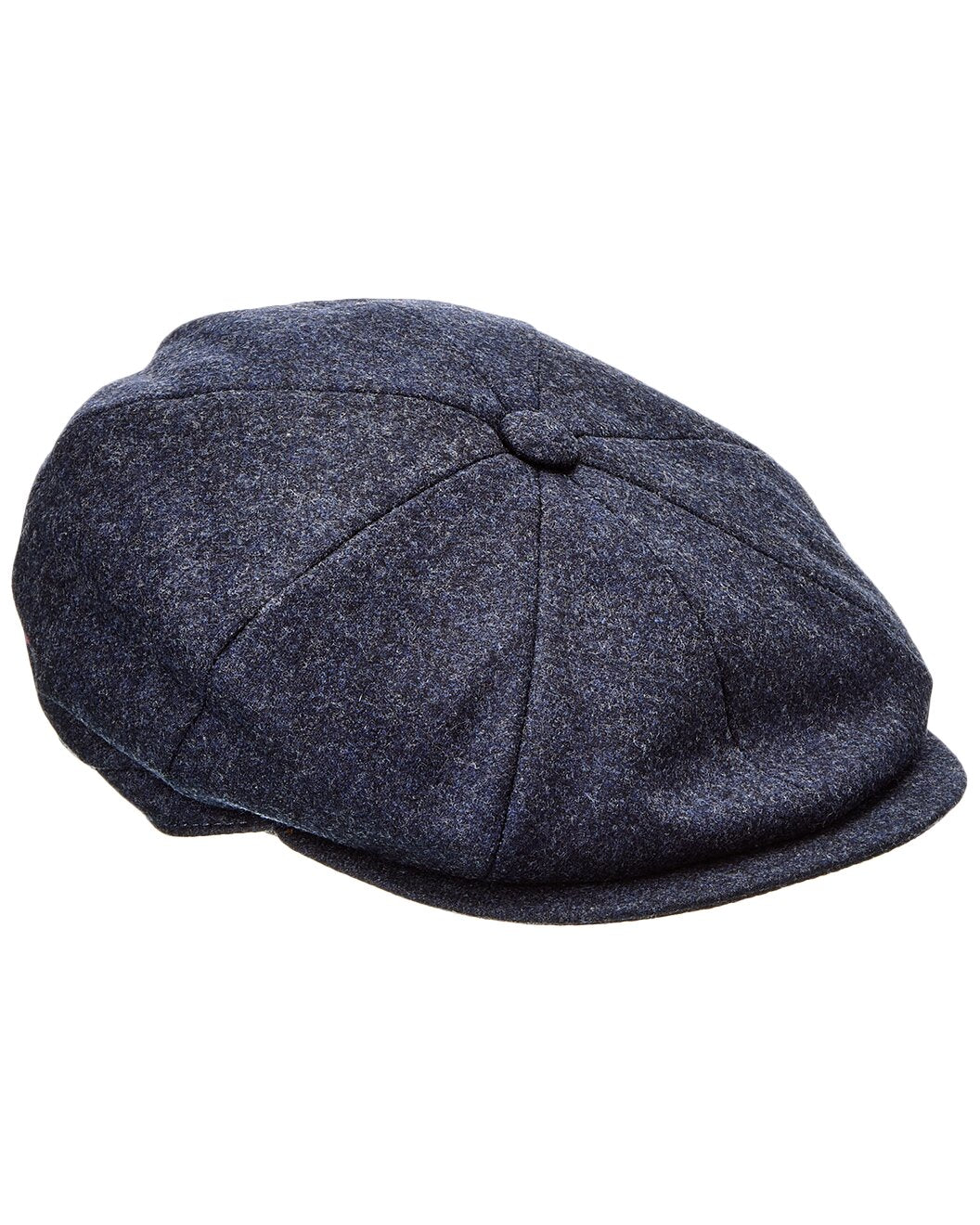BRUNELLO CUCINELLI MEN'S 100% VIRGIN WOOL NAVY BLUE FLAY HAT