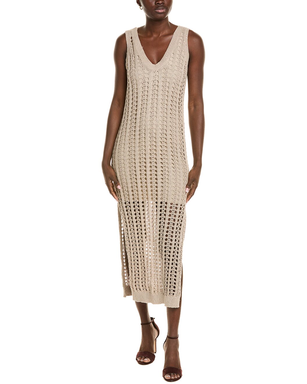 BRUNELLO CUCINELLI WOMEN'S BEIGE LINEN SILK SUIT