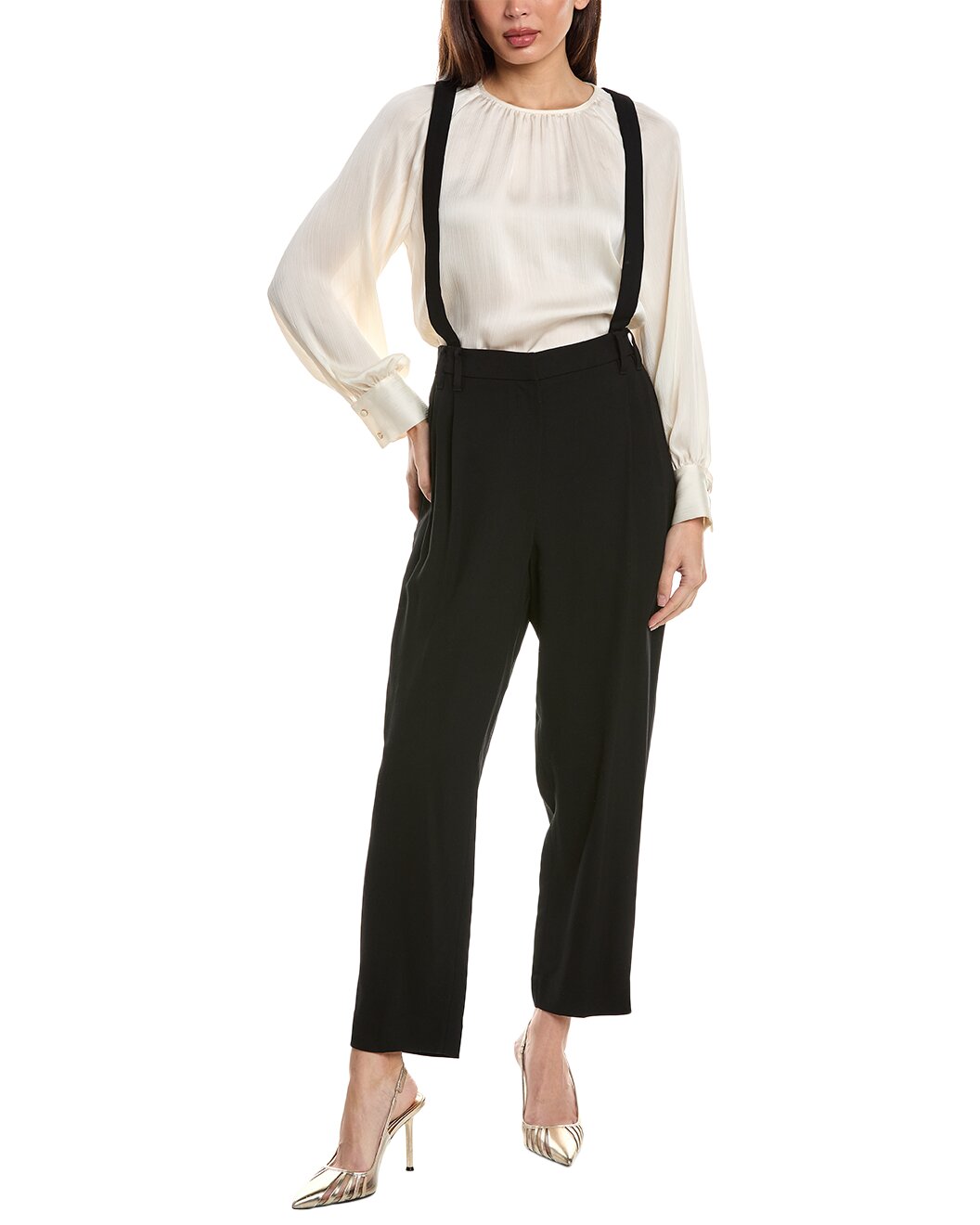 BRUNELLO CUCINELLI WOMEN'S BLACK TAILORED WOOL TROUSERS