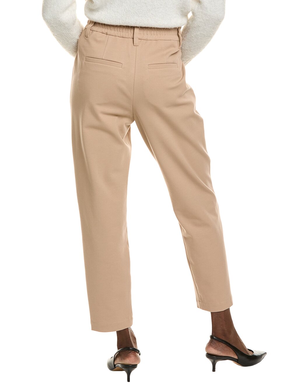 BRUNELLO CUCINELLI WOMEN'S BEIGE TAILORED HIGH WAISTED TROUSERS