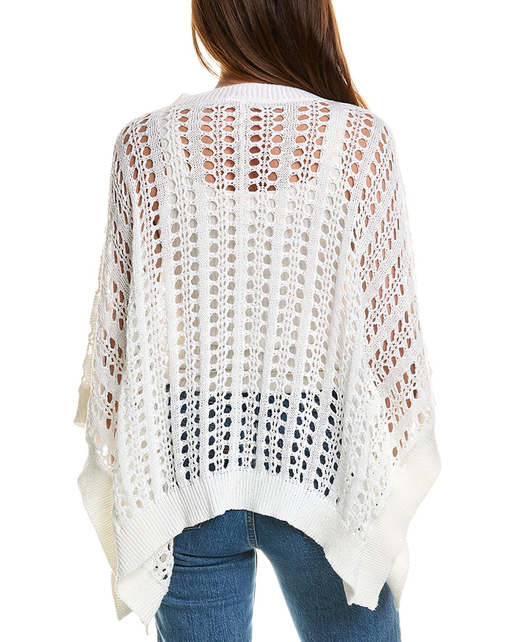 BRUNELLO CUCINELLI WOMEN'S WHITE OPEN-KNIT SWEATER
