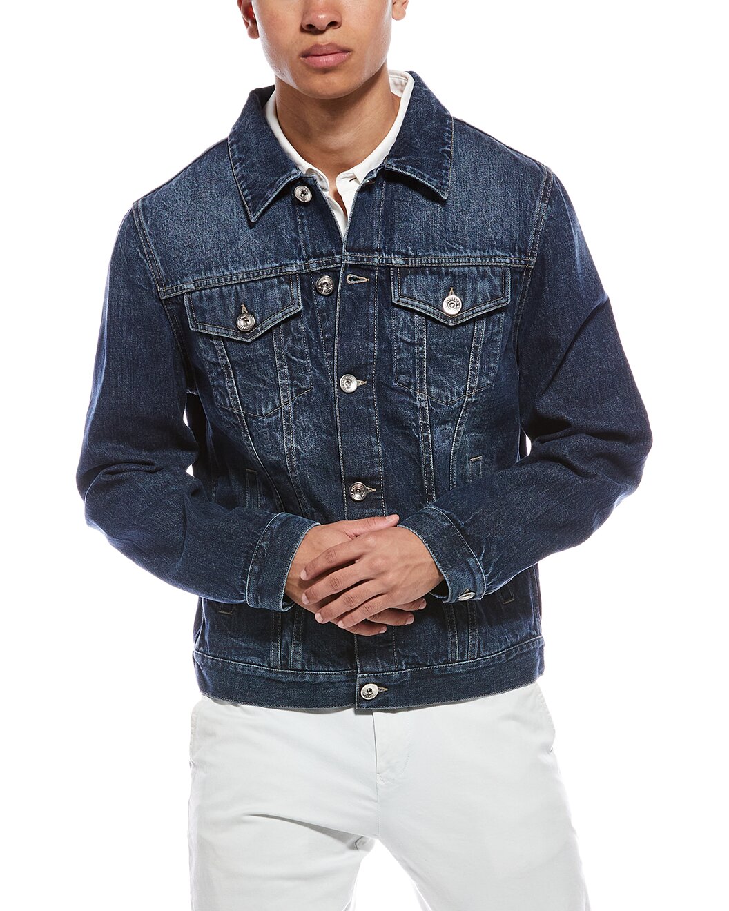 BRUNELLO CUCINELLI MEN'S DARK DENIM JACKET