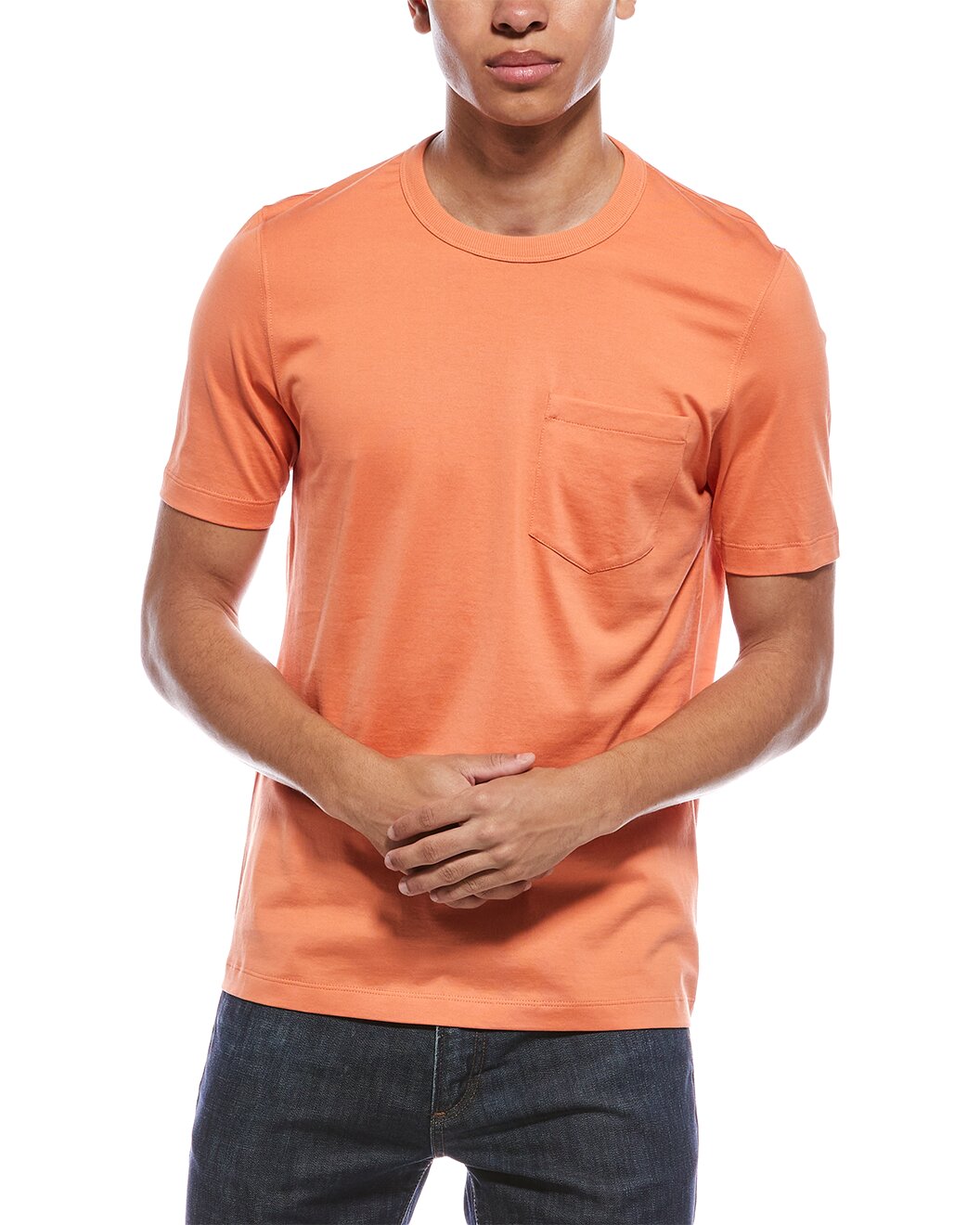 BRUNELLO CUCINELLI MEN'S SALMON CREW NECK T-SHIRT