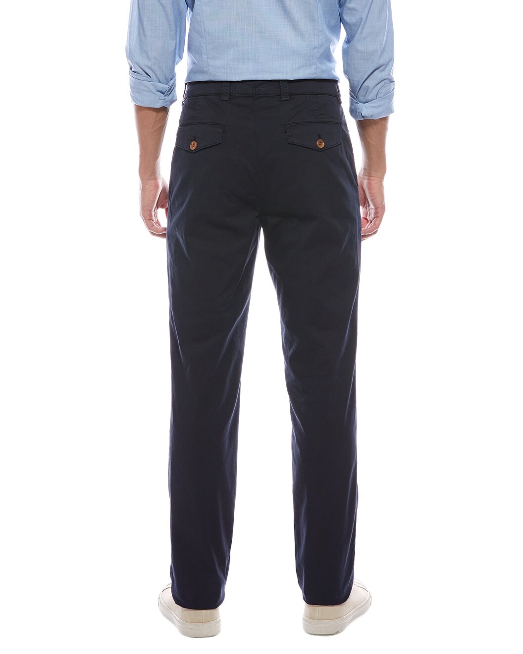 BRUNELLO CUCINELLI MEN'S DARK BLUE SLIM COTTON TROUSERS