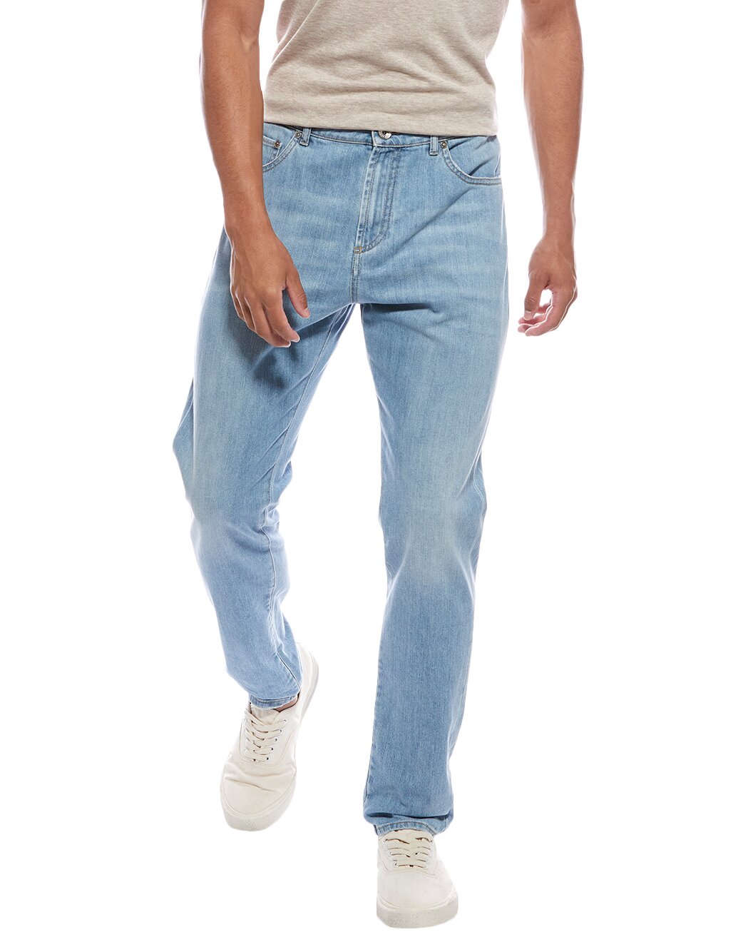 BRUNELLO CUCINELLI MEN'S LIGHT BLUE DENIM JEANS
