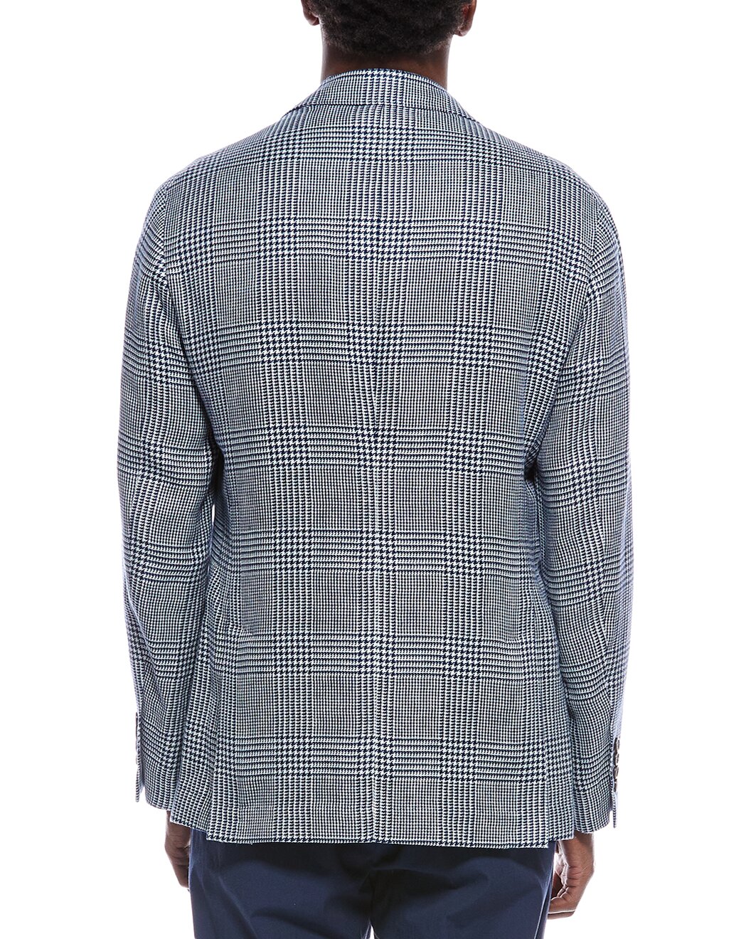 BRUNELLO CUCINELLI MEN'S DENIM LINEN WOOL BLEND BLAZER