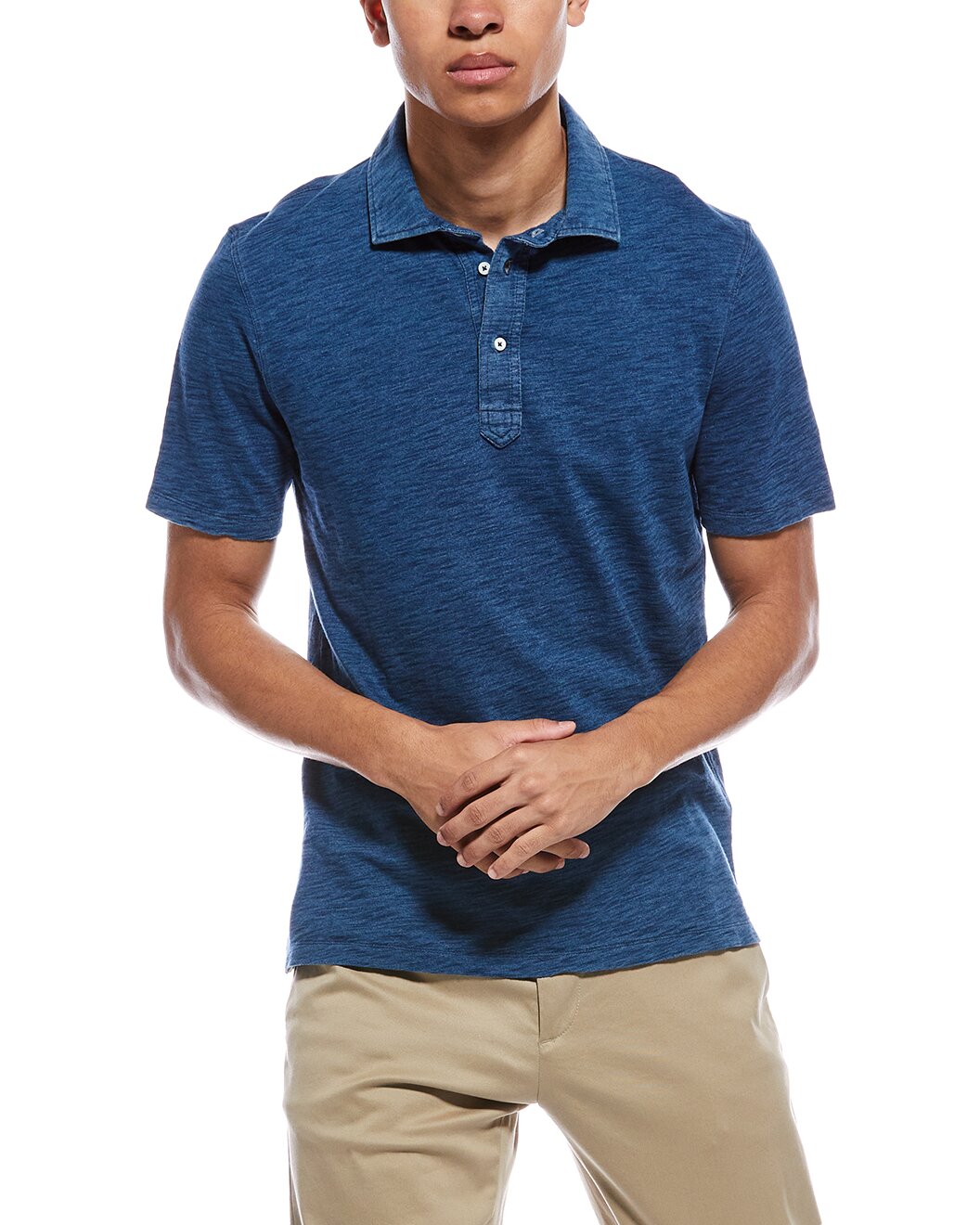 BRUNELLO CUCINELLI MEN'S BLUE SHORT SLEEVE SHIRT