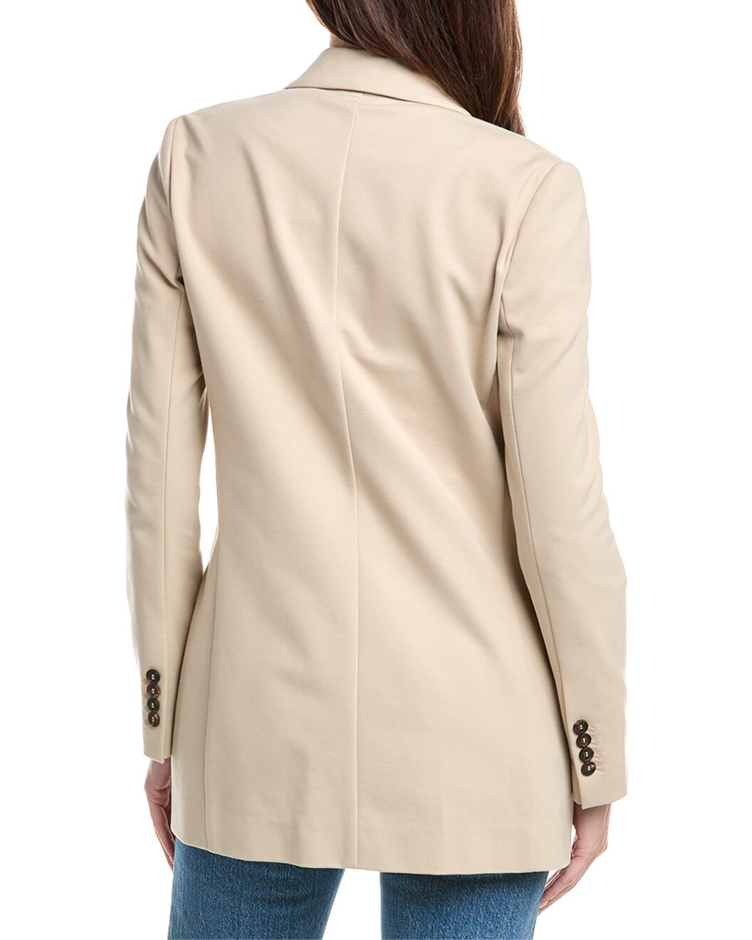 BRUNELLO CUCINELLI WOMEN'S BEIGE TAILORED COTTON BLAZER
