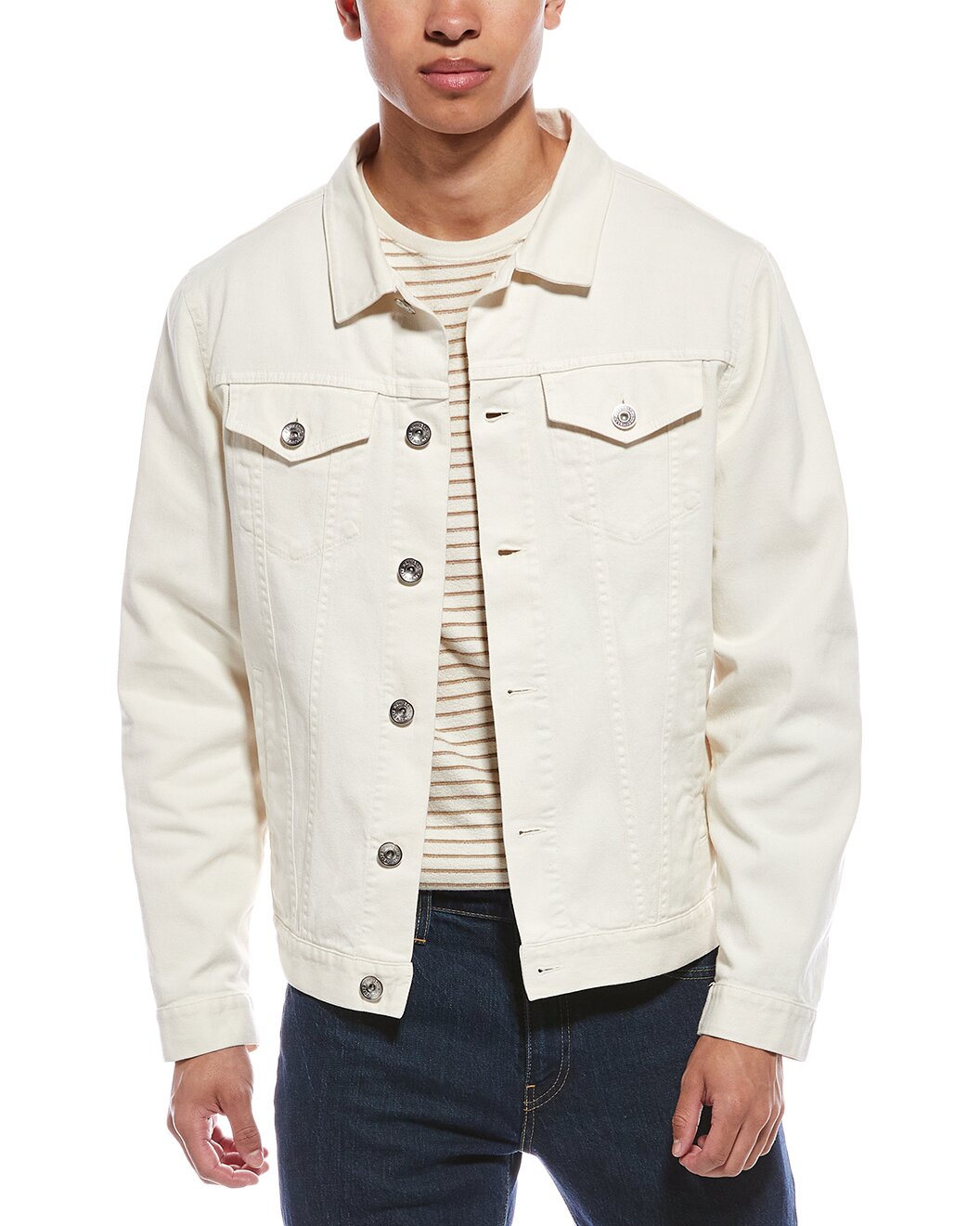 BRUNELLO CUCINELLI MEN'S OFF WHITE COTTON JACKET