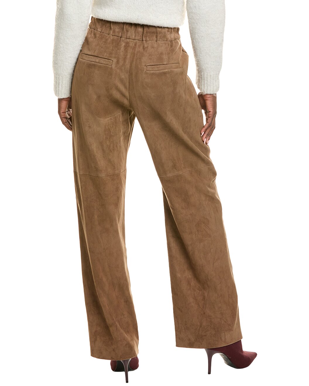 BRUNELLO CUCINELLI WOMEN'S 100% GENUINE LEATHER CASUAL PANTS/TROUSERS