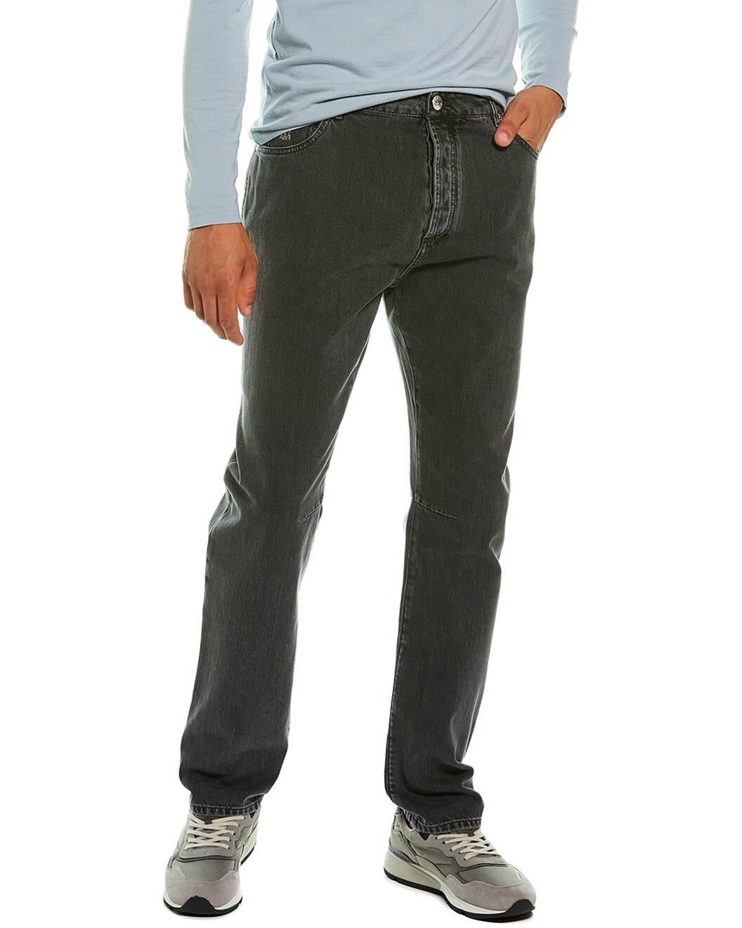 BRUNELLO CUCINELLI MEN'S MEDIUM GRAY DENIM JEANS