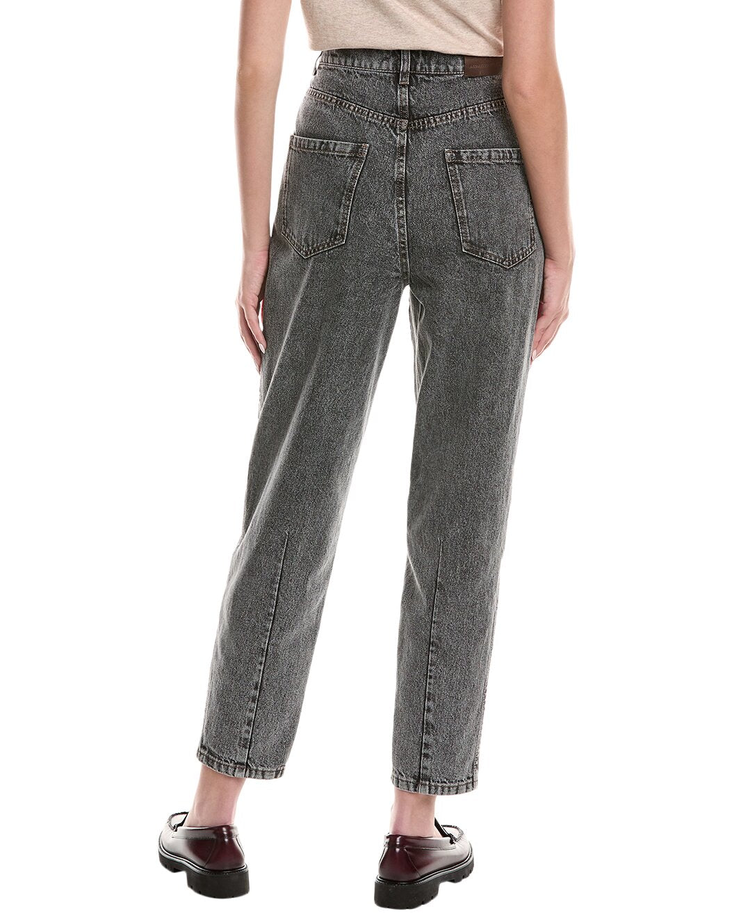 BRUNELLO CUCINELLI WOMEN'S GRAY DENIM-STYLE RELAXED TROUSERS