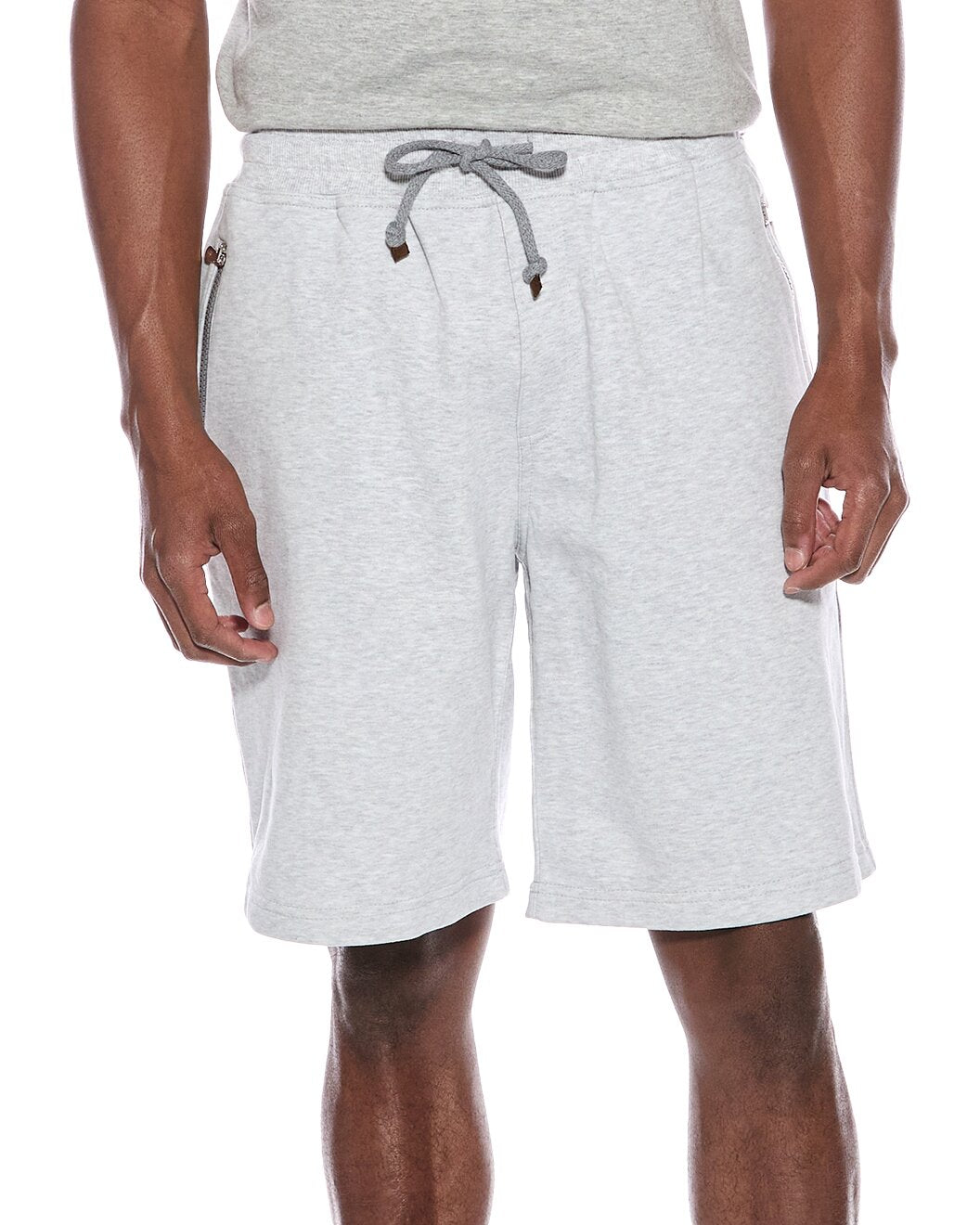 BRUNELLO CUCINELLI MEN'S LIGHT GREY DRAWSTRING SHORTS