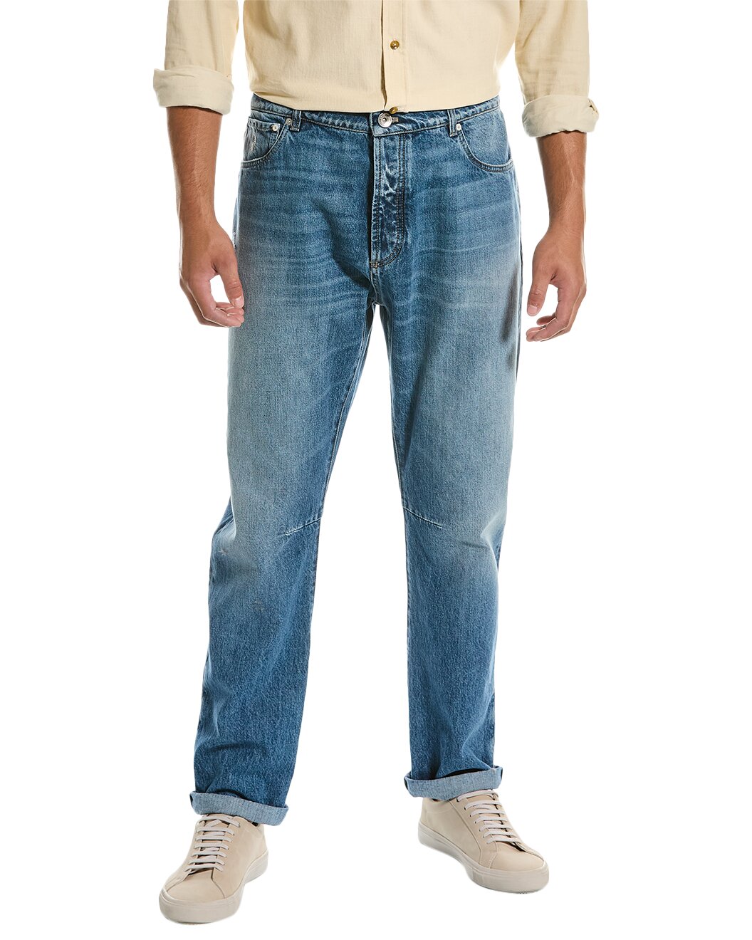BRUNELLO CUCINELLI MEN'S 100% COTTON LEISURE FIT 5 POCKET DENIM JEAN PANTS NEW