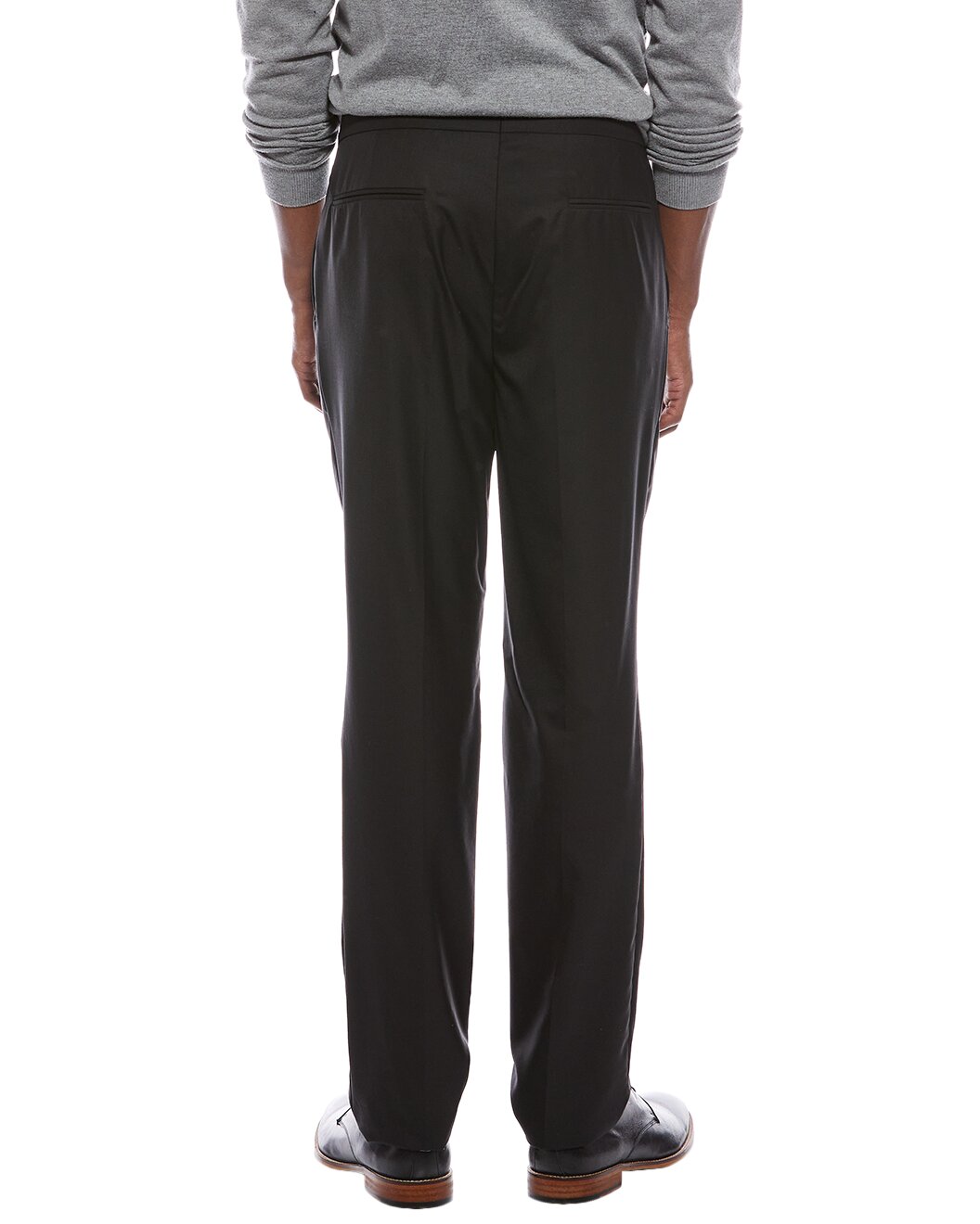 BRUNELLO CUCINELLI MEN'S BLACK WOOL SILK TROUSERS