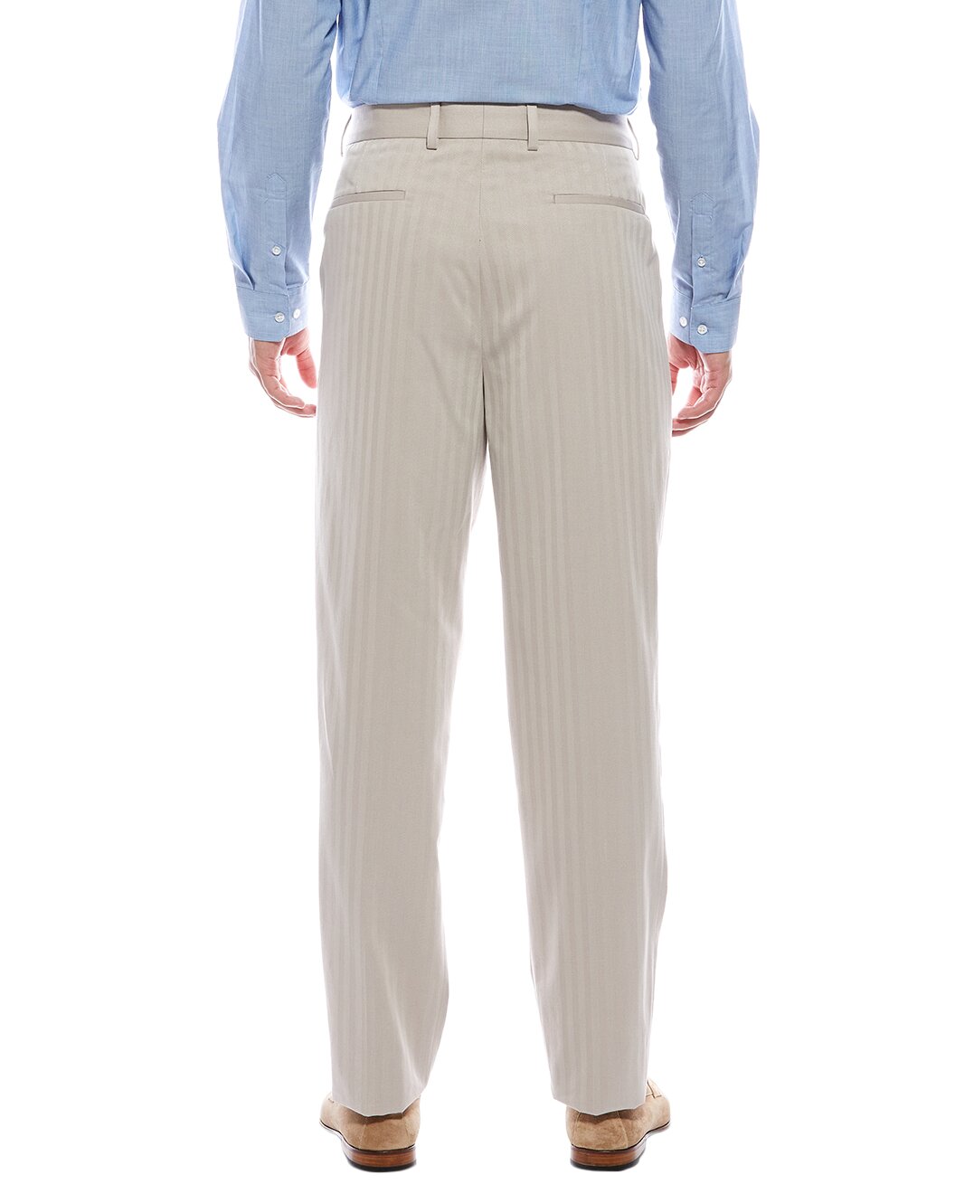 BRUNELLO CUCINELLI MEN'S LIGHT BEIGE COTTON TROUSERS