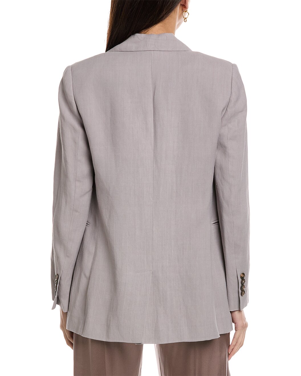 BRUNELLO CUCINELLI WOMEN'S FADED LILAC DOUBLE-BREASTED BLAZER
