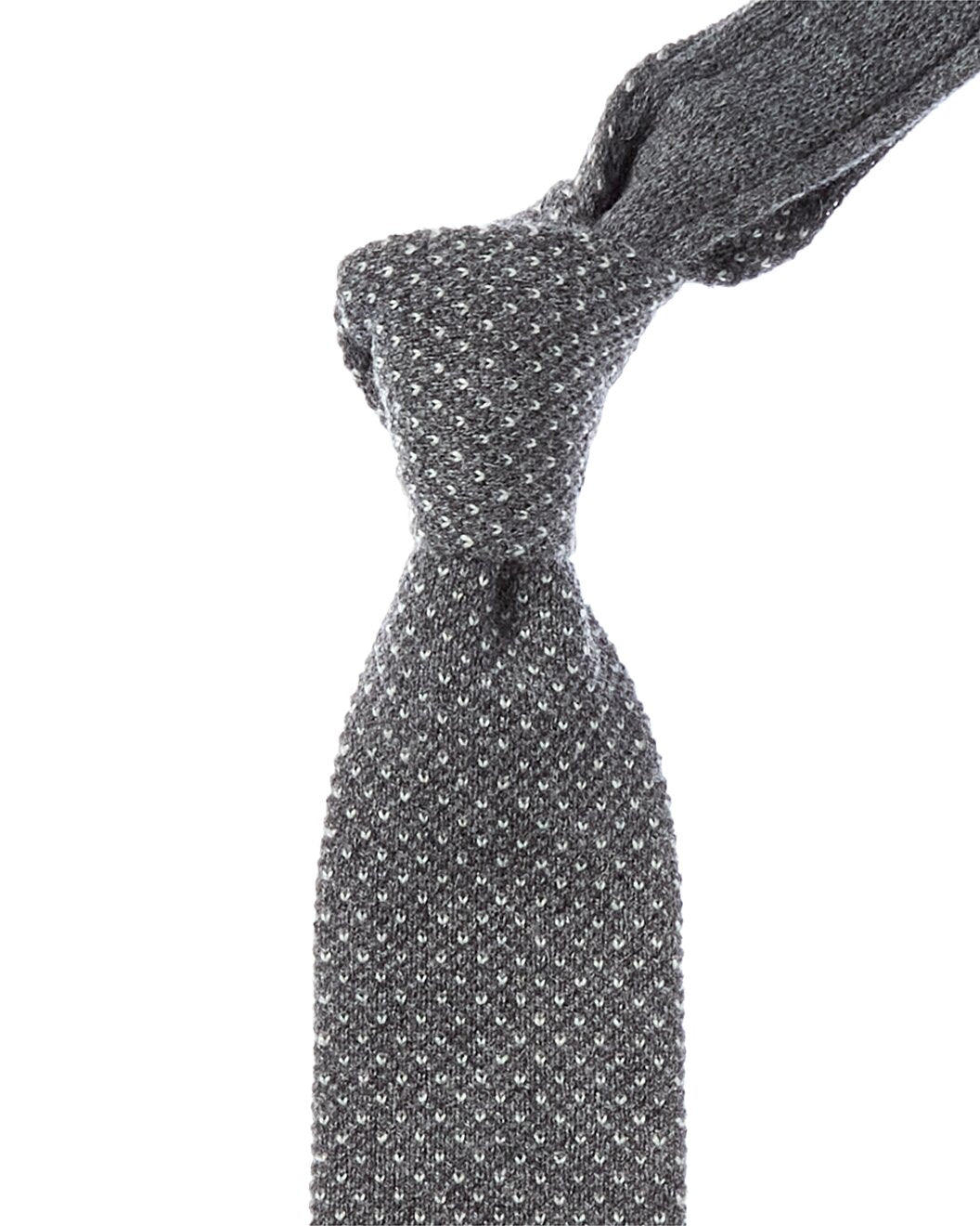 BRUNELLO CUCINELLI MEN'S DARK GRAY WOOL KNIT TIE